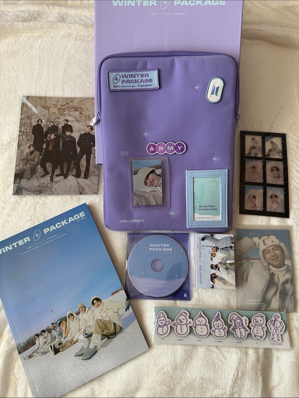 BTS 2021 Winter Package Purple Pouch with Photo Set | Taehyung | Jimin